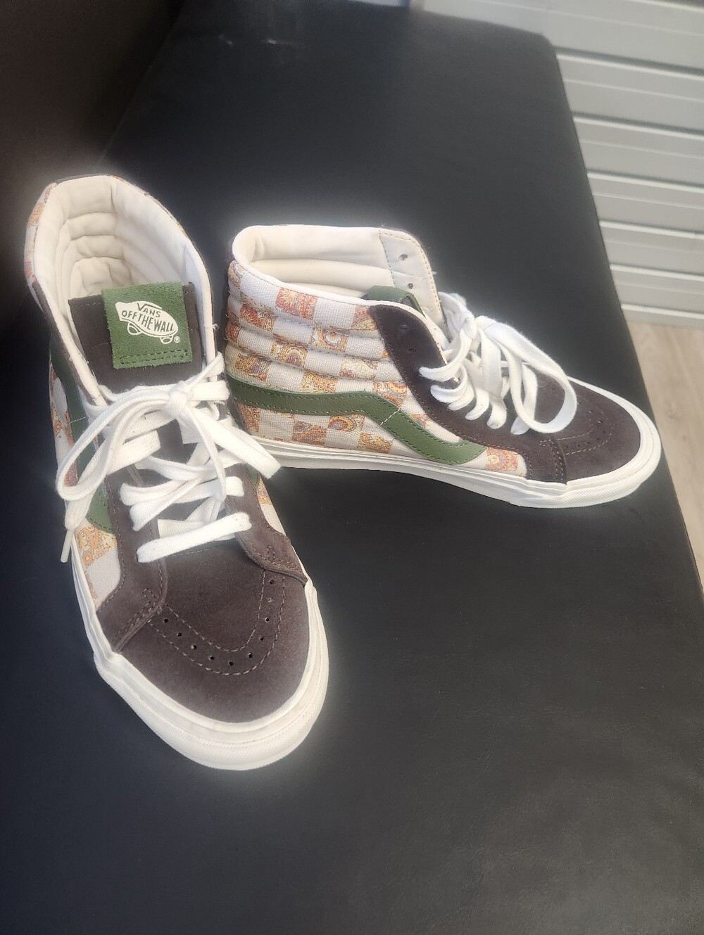 Vans Sk8-Hi Reissue High-Top Sneakers in Brown & Green